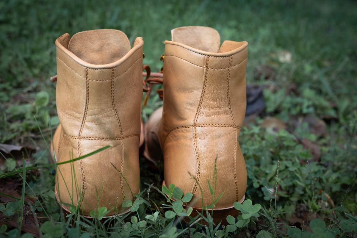 Photo by Tipples_and_drams on October 2, 2024 of the Y'2 Leather Work Boot in Kakishibu Horse (KS-02).