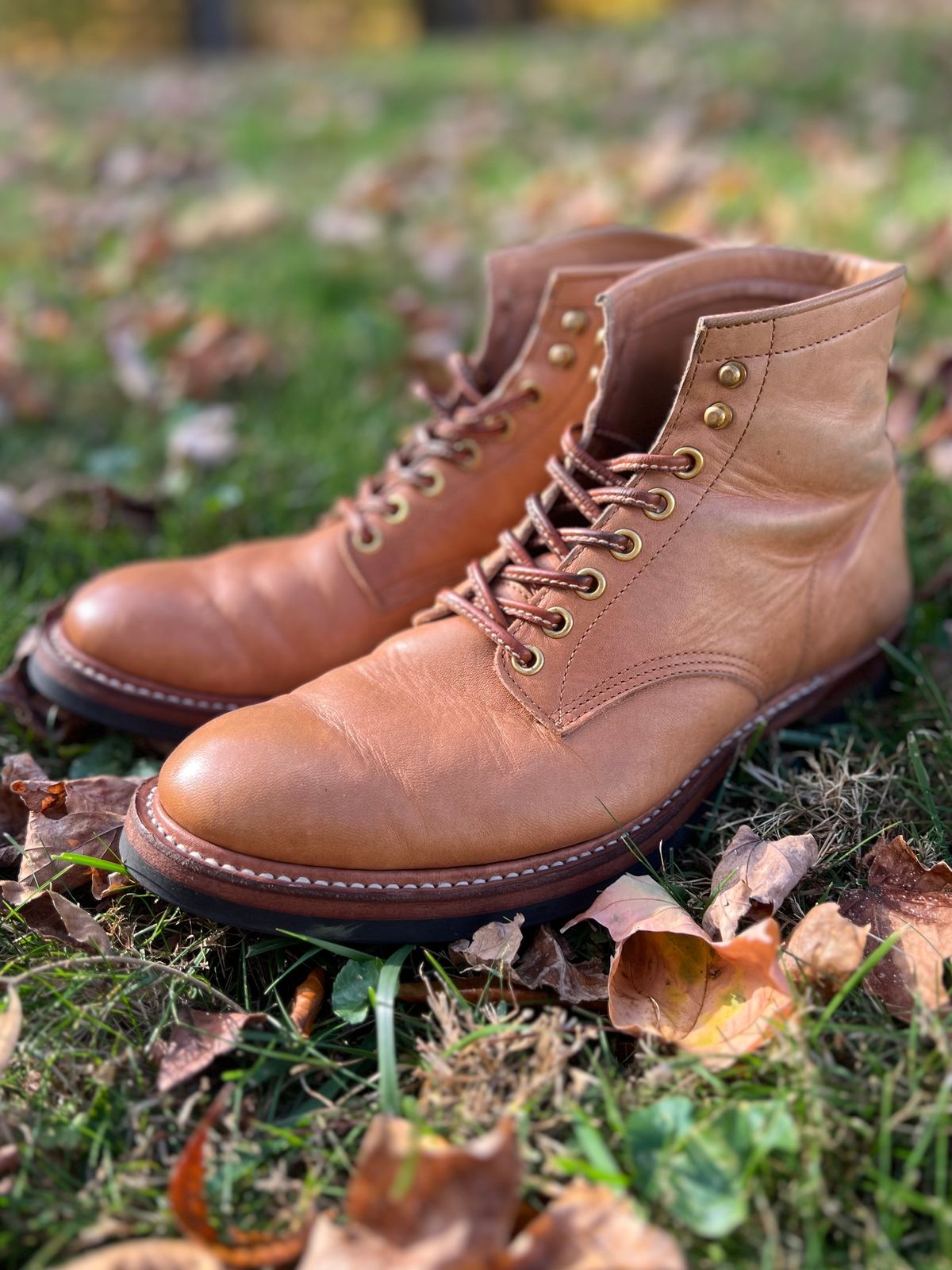 Photo by Tipples_and_drams on November 4, 2024 of the Y'2 Leather Work Boot in Kakishibu Horse (KS-02).
