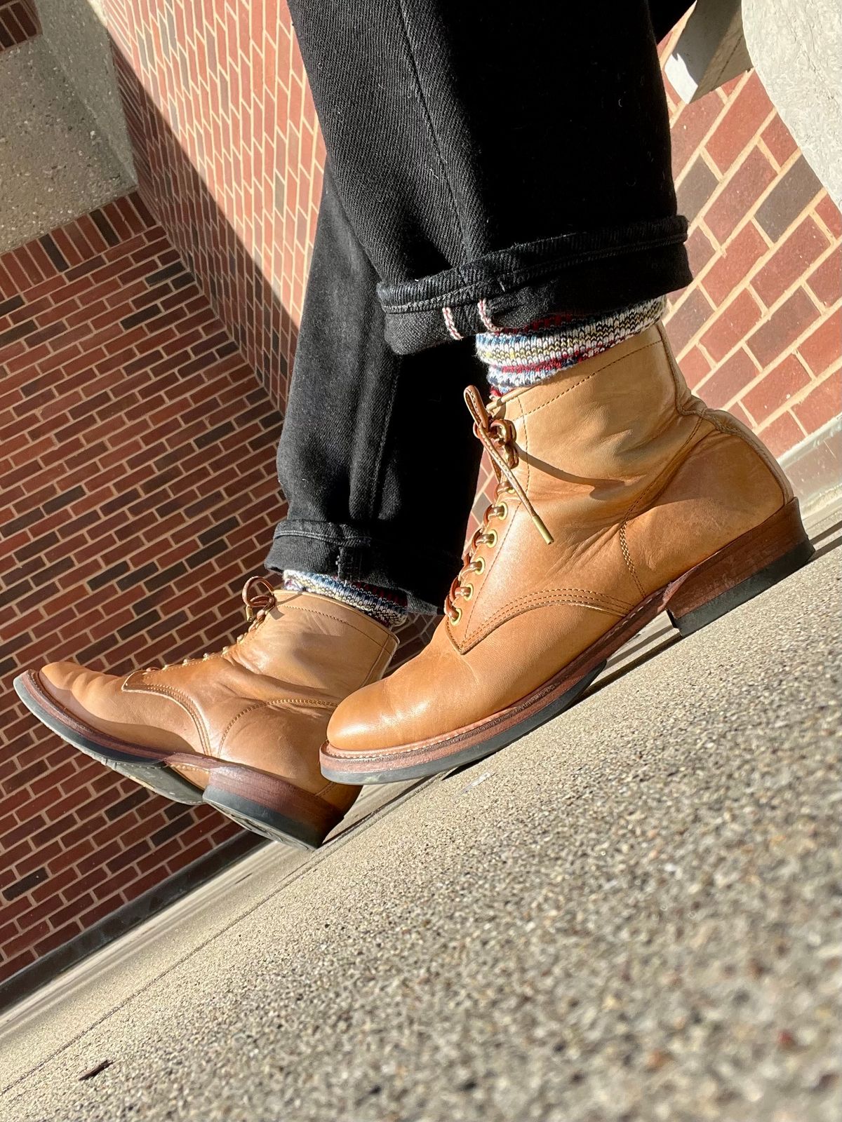 Photo by Tipples_and_drams on November 13, 2024 of the Y'2 Leather Work Boot in Kakishibu Horse (KS-02).