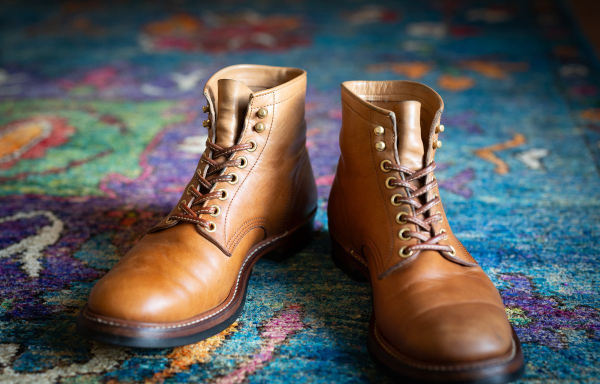 Photo by Tipples_and_drams on February 3, 2025 of the Y'2 Leather Work Boot in Kakishibu Horse (KS-02).