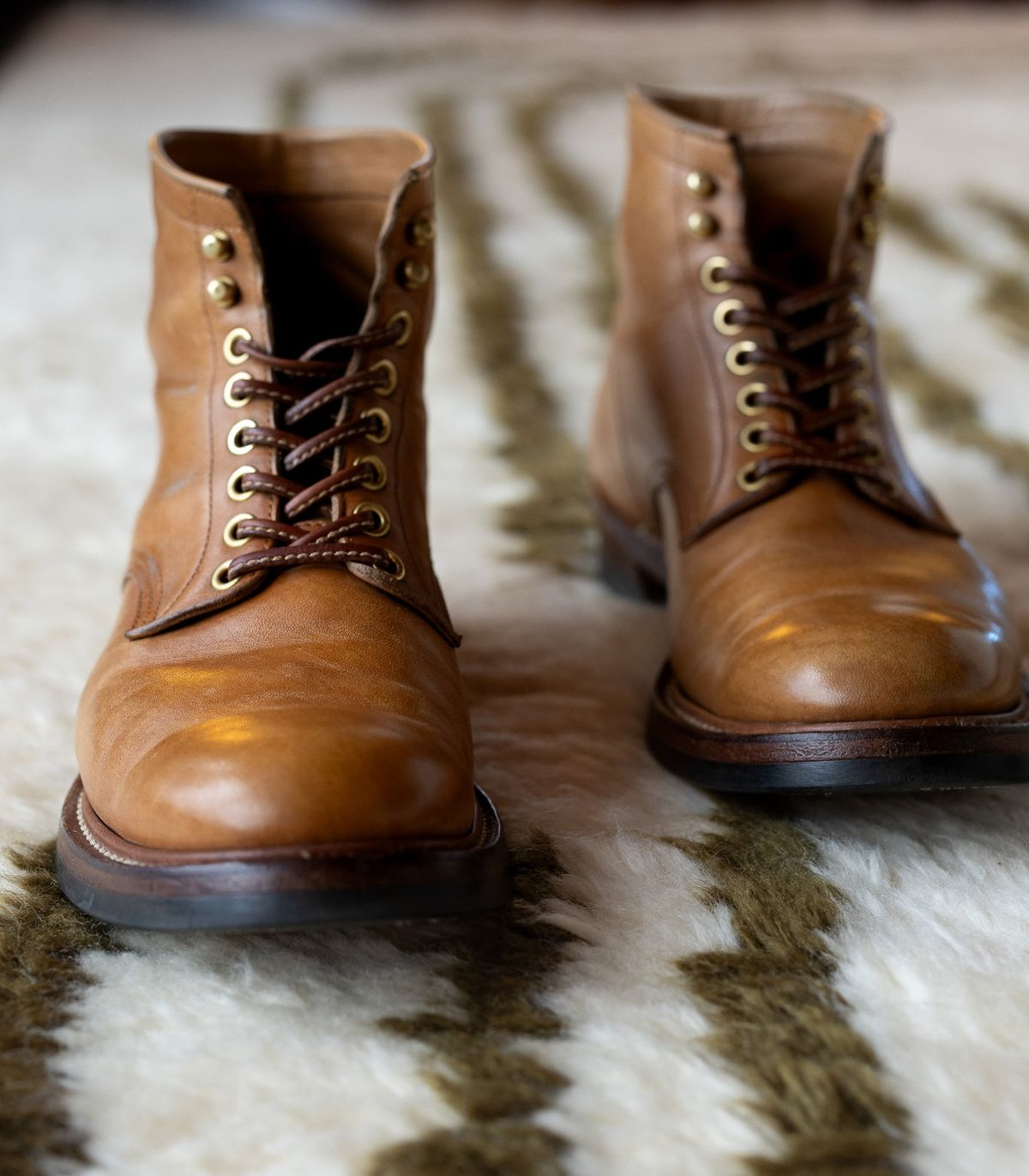 Photo by Tipples_and_drams on March 4, 2025 of the Y'2 Leather Work Boot in Kakishibu Horse (KS-02).
