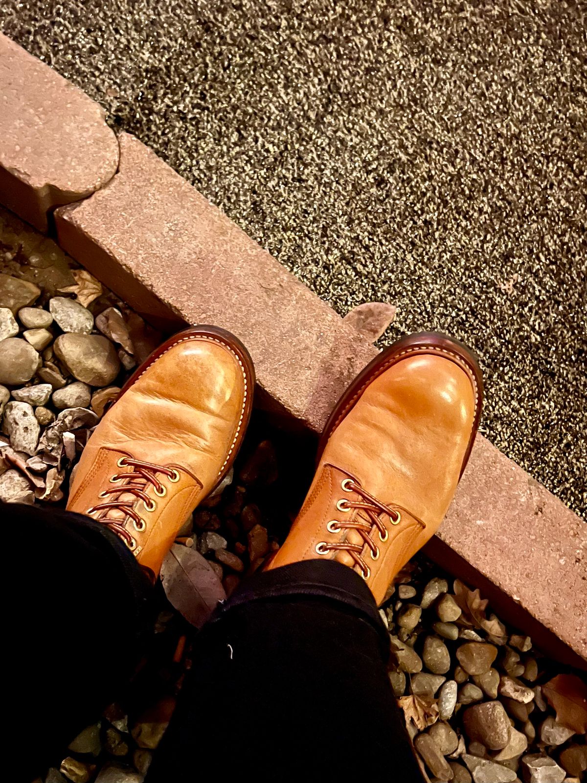 Photo by Tipples_and_drams on March 8, 2025 of the Y'2 Leather Work Boot in Kakishibu Horse (KS-02).
