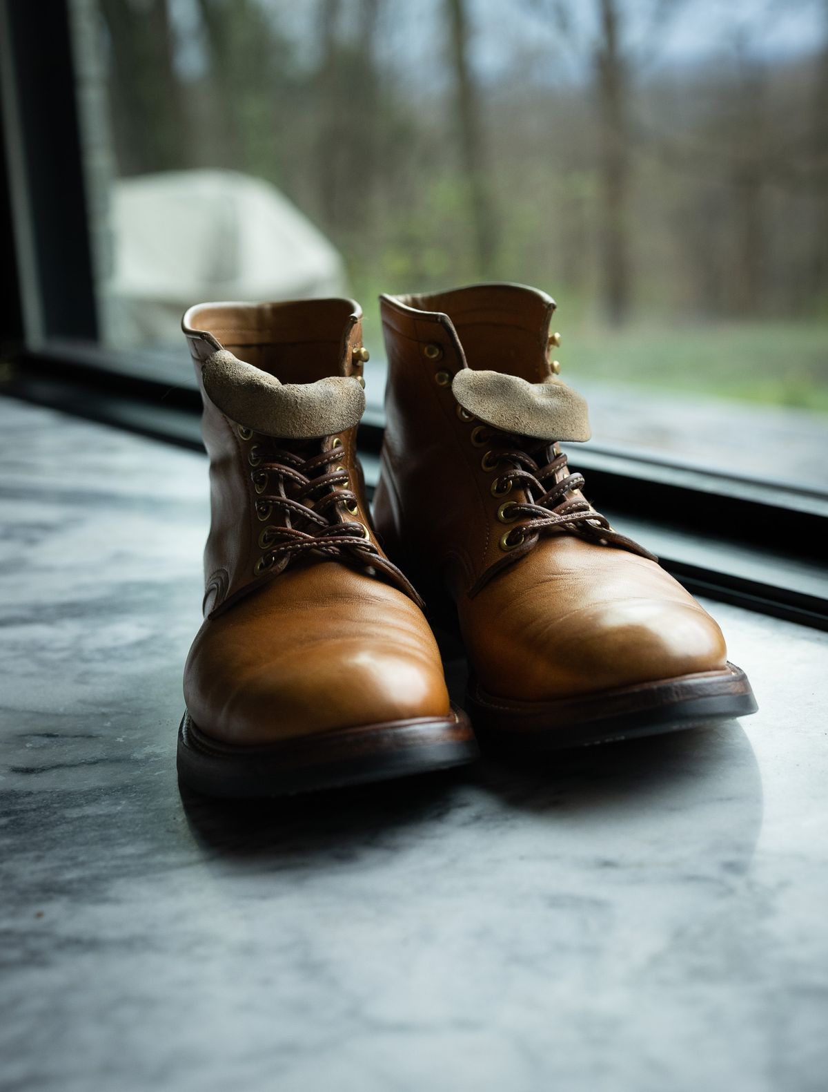 Photo by Tipples_and_drams on April 3, 2025 of the Y'2 Leather Work Boot in Kakishibu Horse (KS-02).
