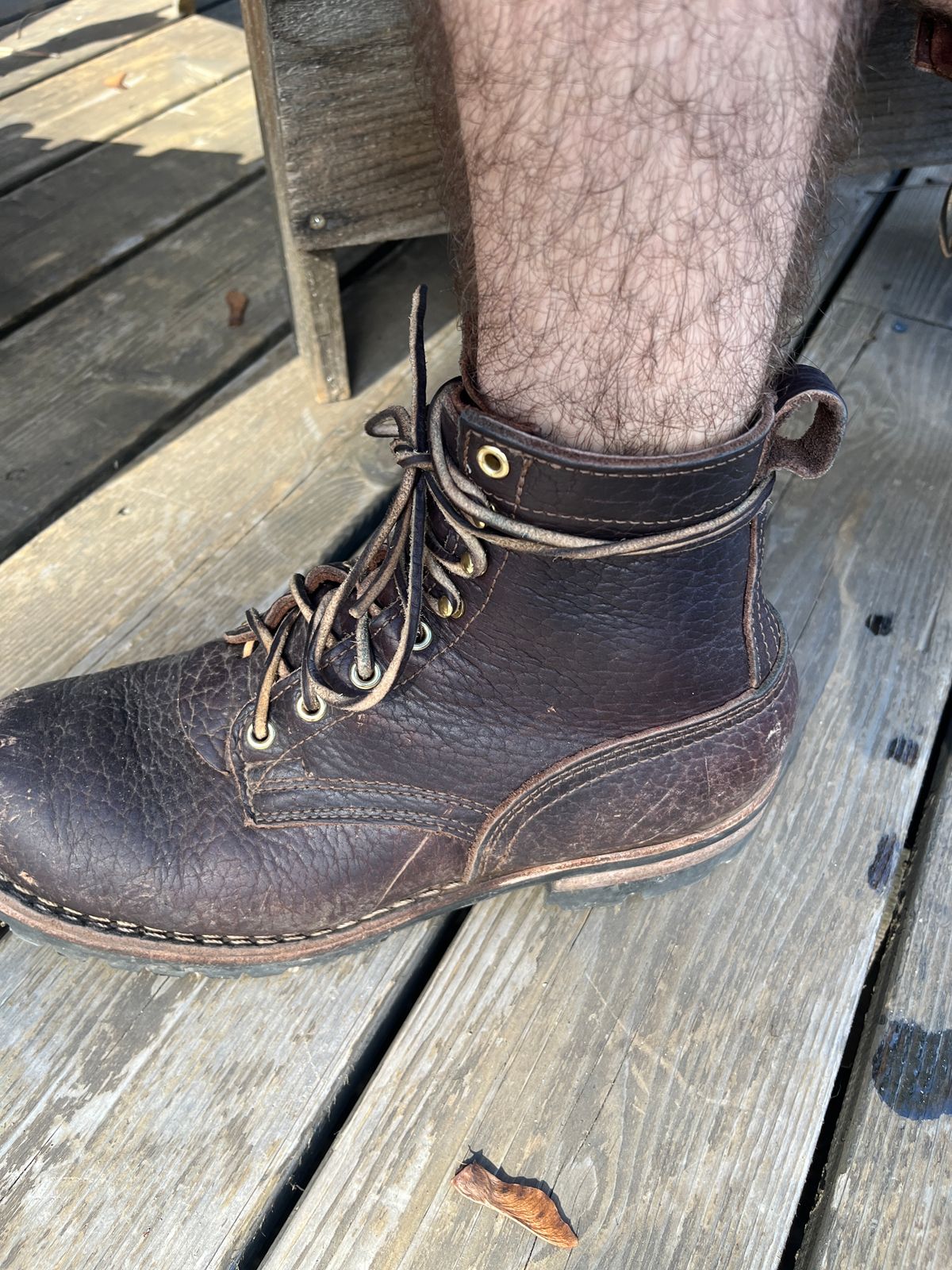 Photo by cam1234321 on March 21, 2024 of the Nicks Urban Drifter in Law Tanning Walnut Smooth Shruken Bison.