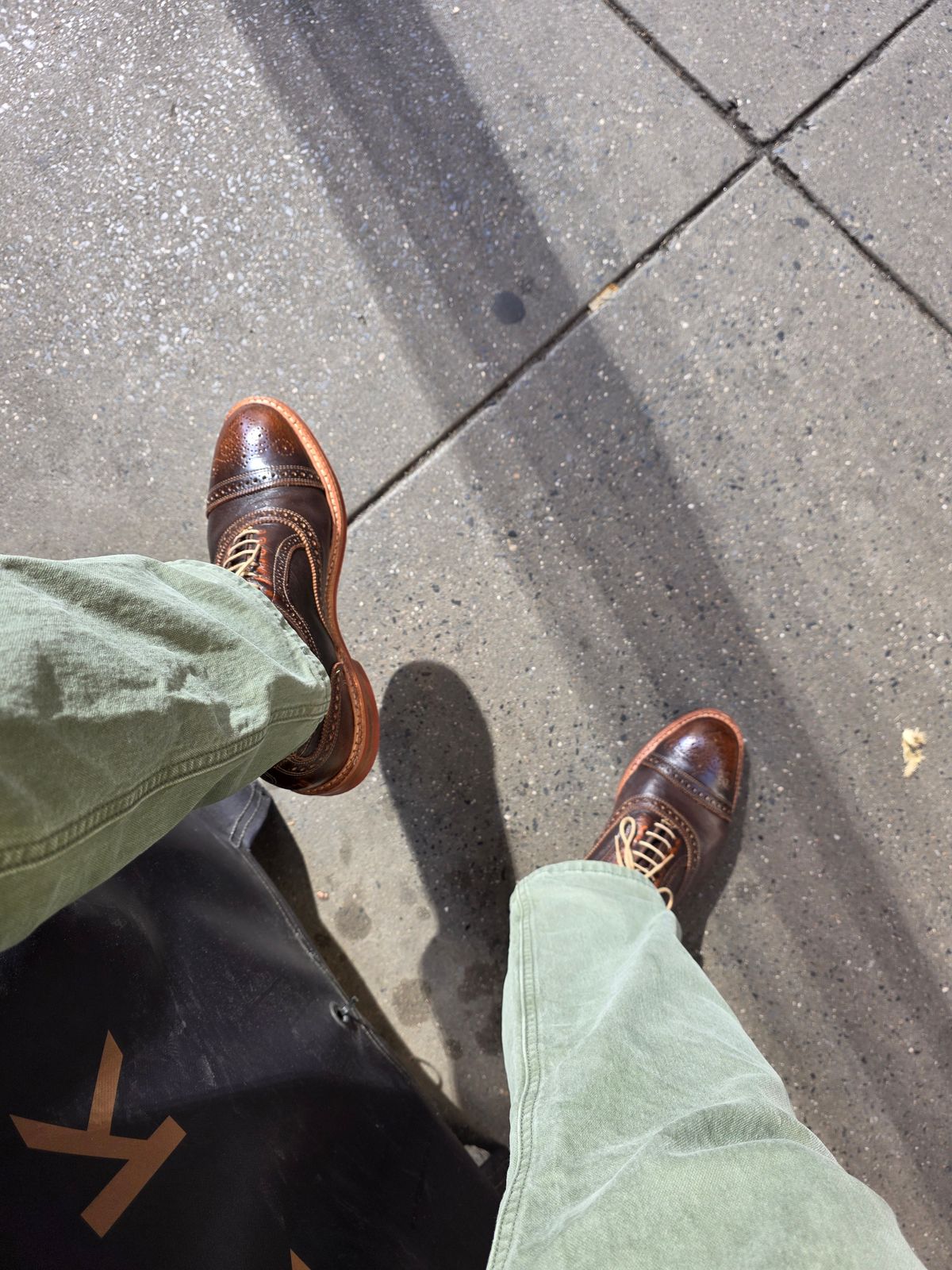 Photo by J.III on May 11, 2025 of the Allen Edmonds Strandmok in Brown Saddle.