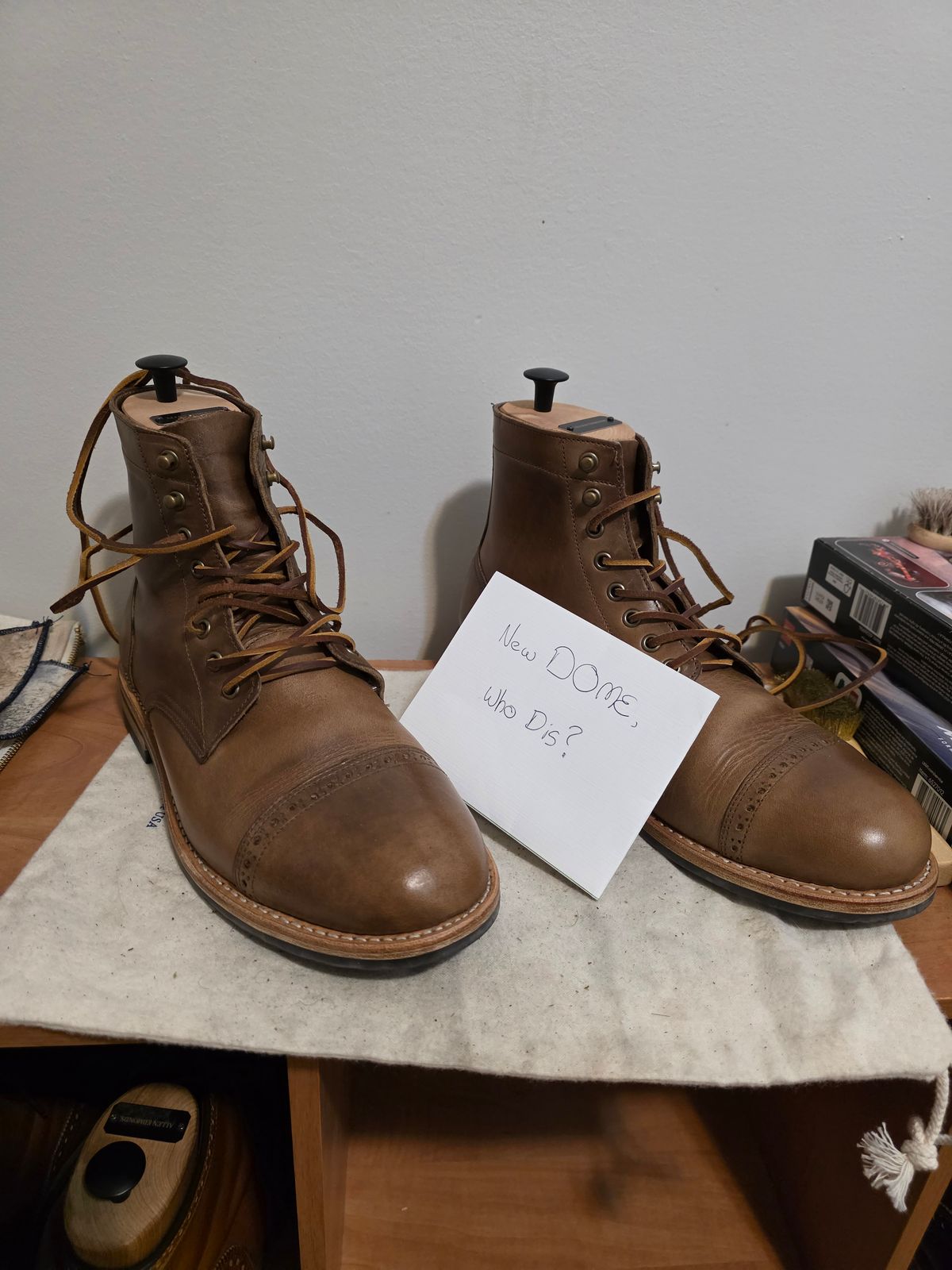 Photo by J.III on October 2, 2025 of the Oak Street Bootmakers Trench Boot in Horween Natural Chromexcel.