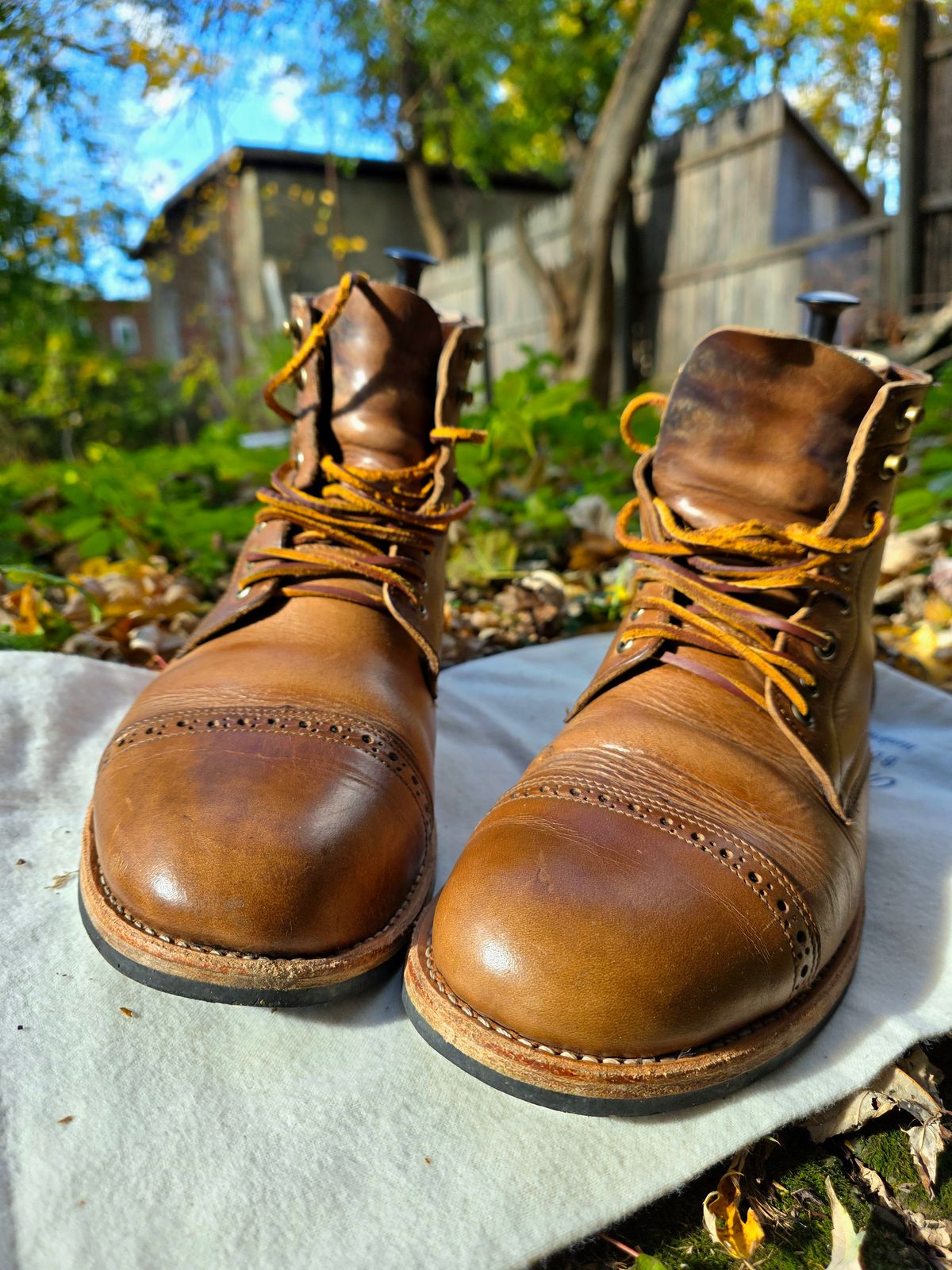 Photo by J.III on November 4, 2025 of the Oak Street Bootmakers Trench Boot in Horween Natural Chromexcel.
