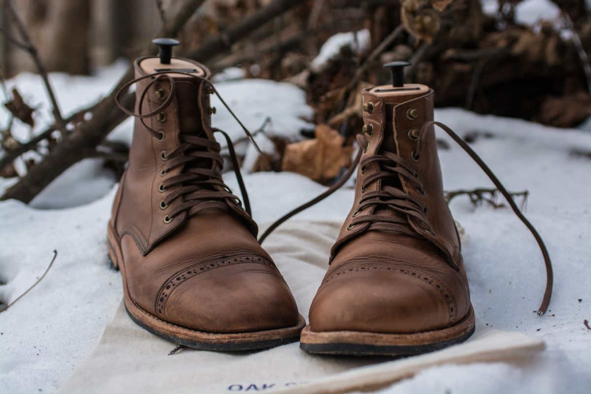 Photo by J.III on January 3, 2026 of the Oak Street Bootmakers Trench Boot in Horween Natural Chromexcel.