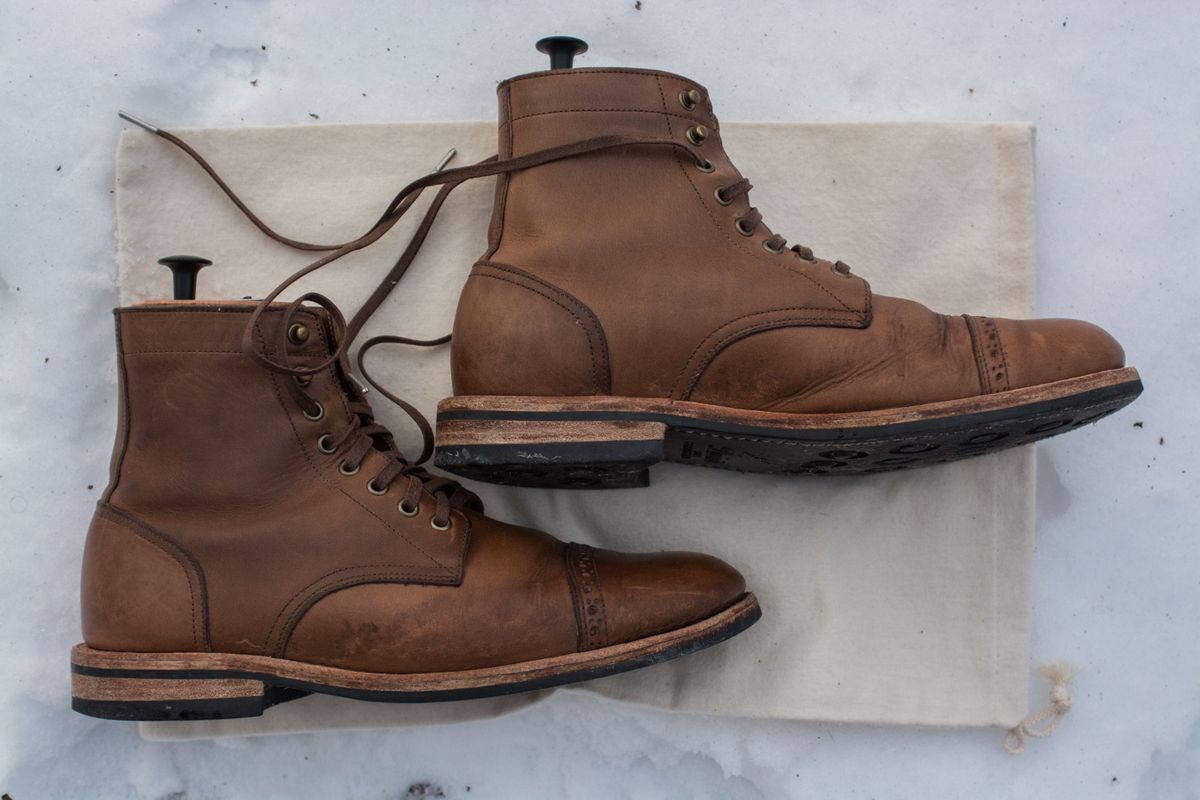 Photo by J.III on January 3, 2026 of the Oak Street Bootmakers Trench Boot in Horween Natural Chromexcel.