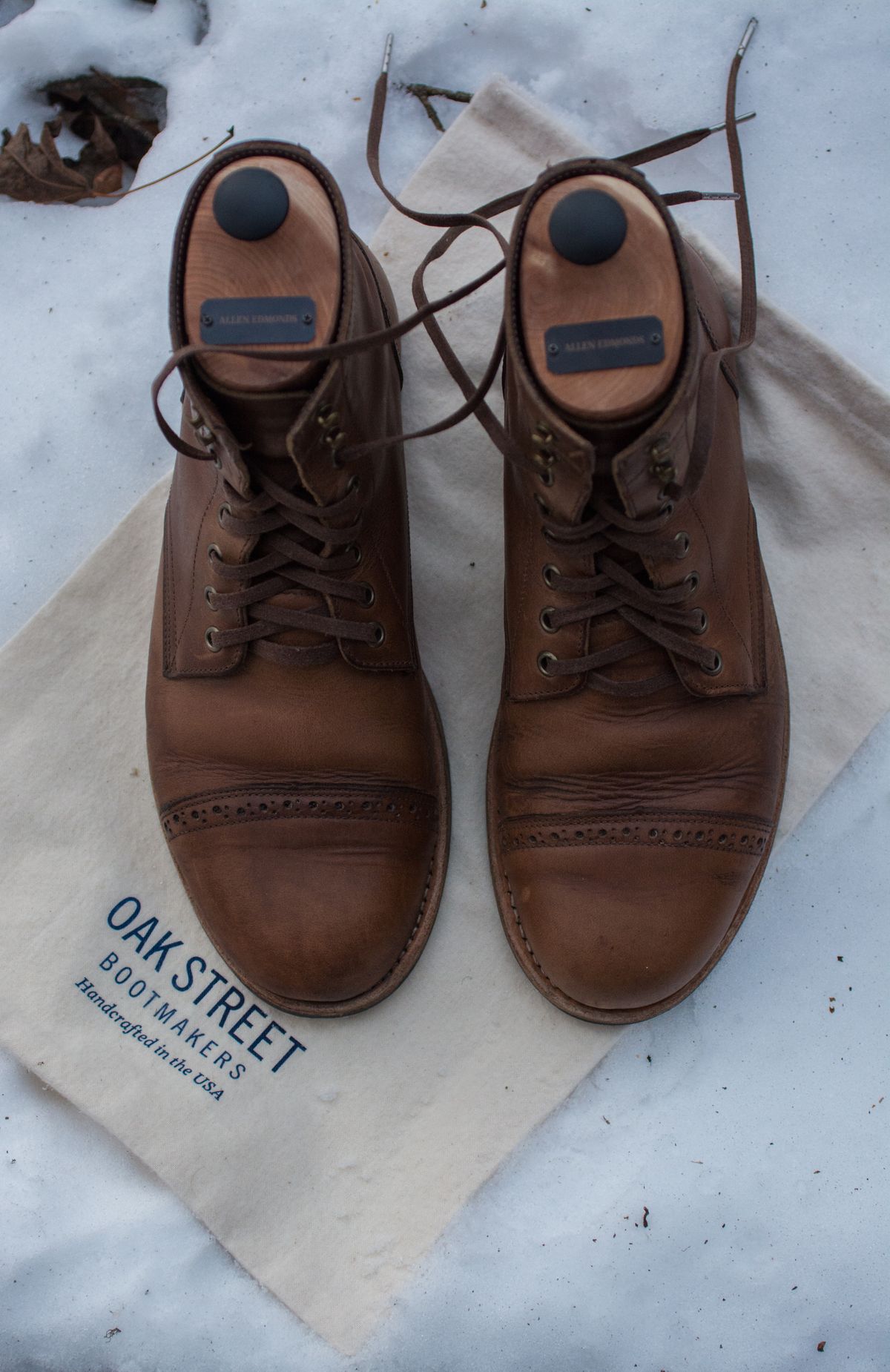 Photo by J.III on January 3, 2026 of the Oak Street Bootmakers Trench Boot in Horween Natural Chromexcel.