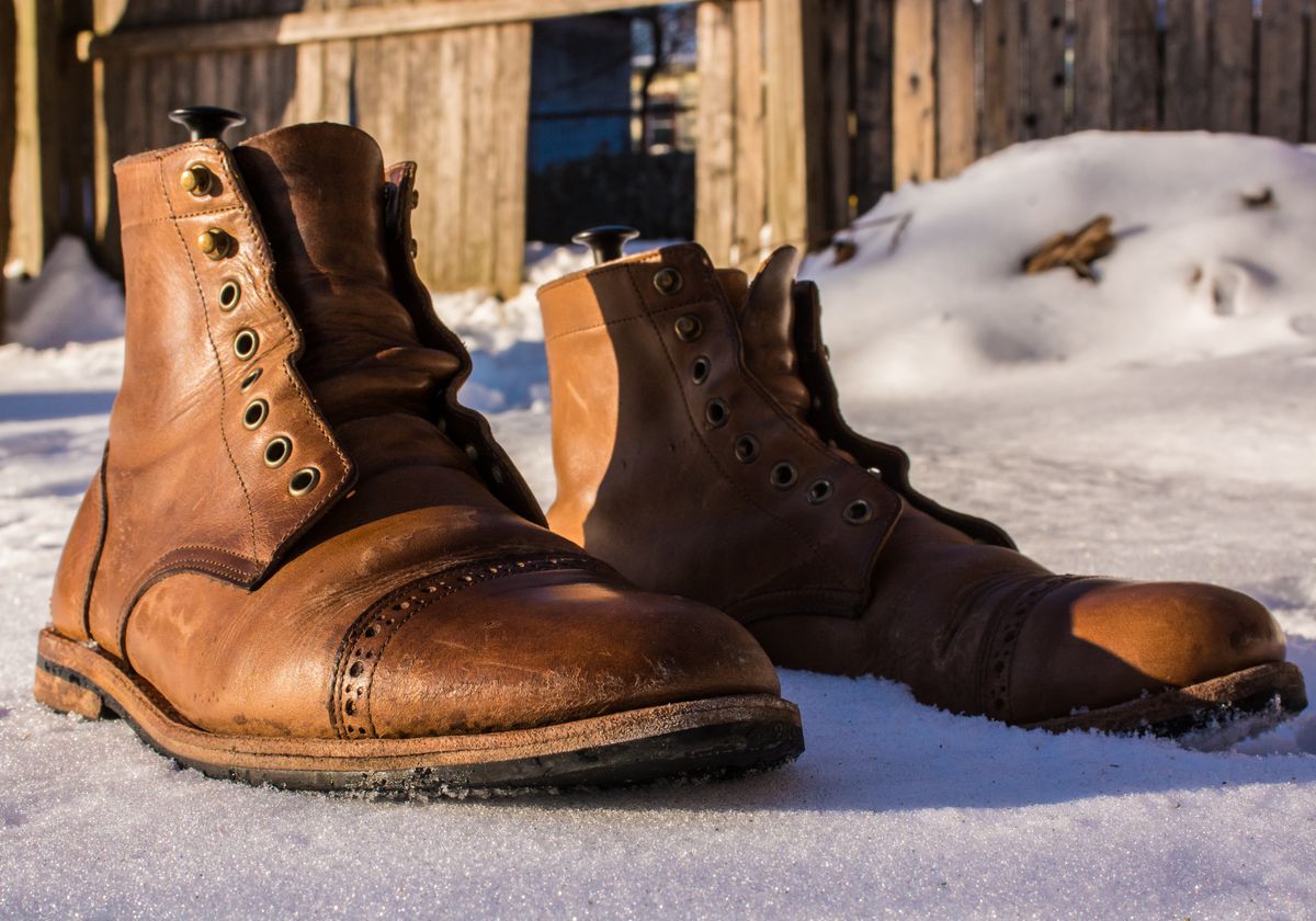 Photo by J.III on February 4, 2026 of the Oak Street Bootmakers Trench Boot in Horween Natural Chromexcel.