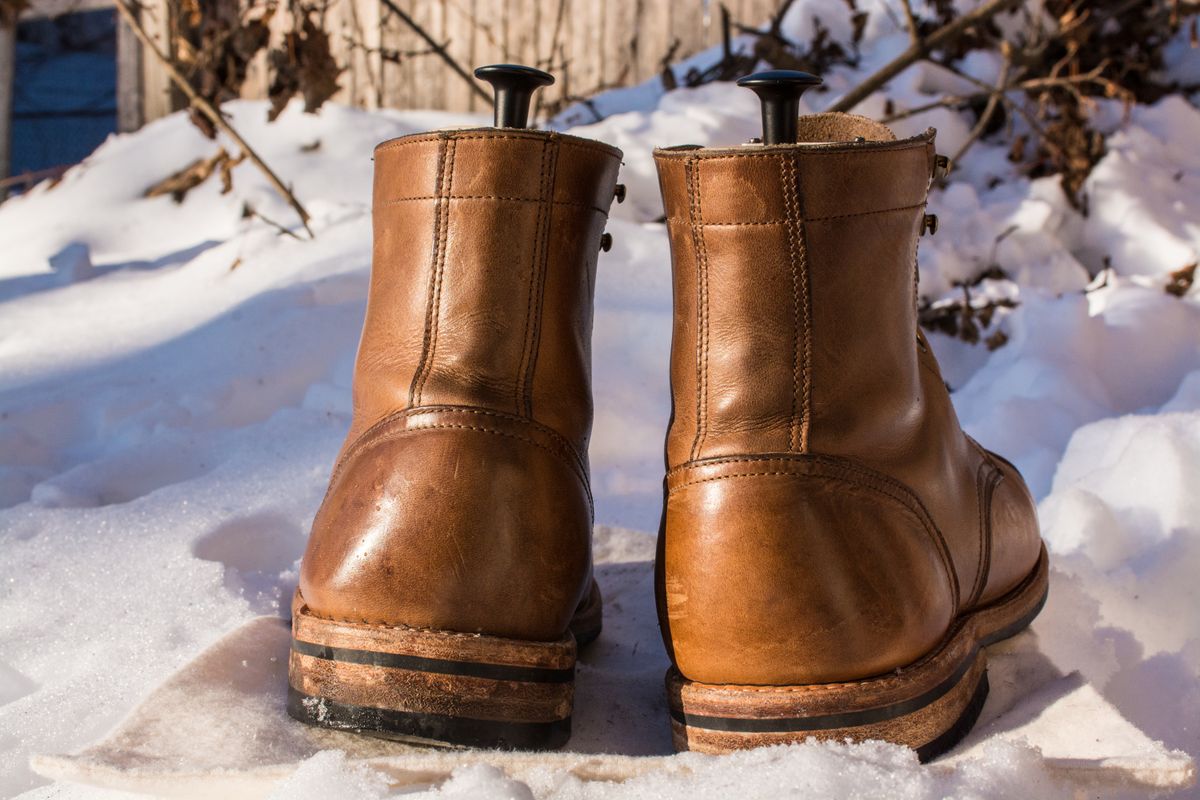 Photo by J.III on February 4, 2026 of the Oak Street Bootmakers Trench Boot in Horween Natural Chromexcel.