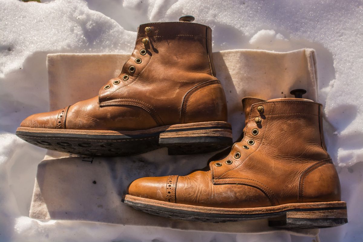 Photo by J.III on February 4, 2026 of the Oak Street Bootmakers Trench Boot in Horween Natural Chromexcel.