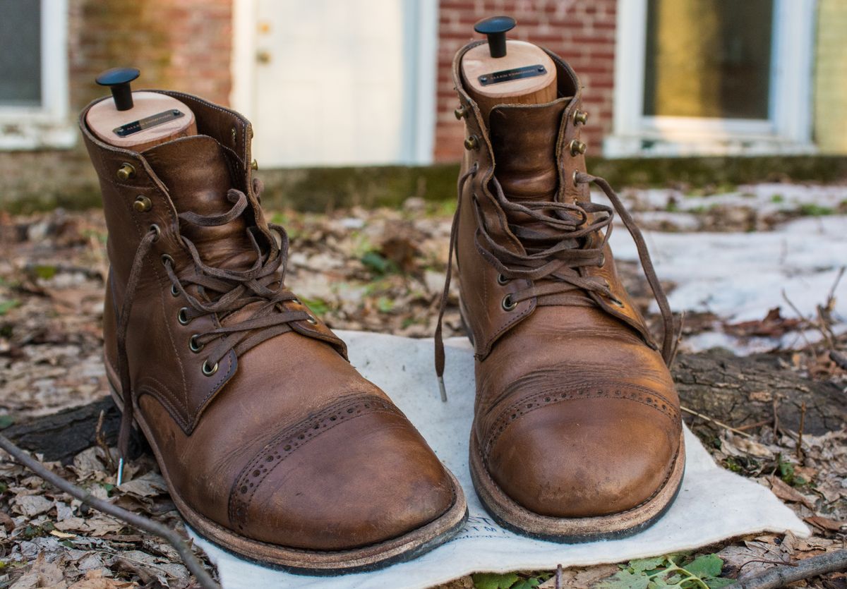 Photo by J.III on March 2, 2026 of the Oak Street Bootmakers Trench Boot in Horween Natural Chromexcel.