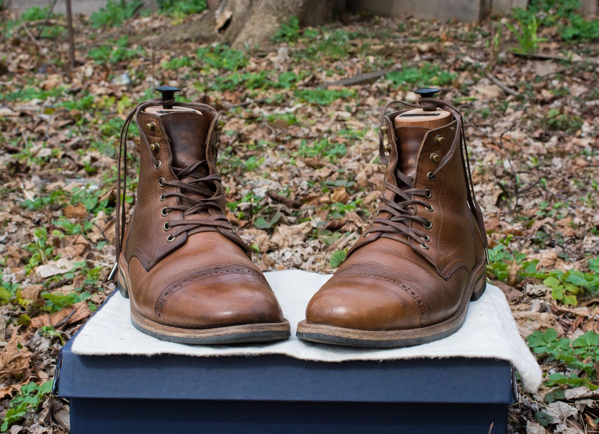 Photo by J.III on March 31, 2026 of the Oak Street Bootmakers Trench Boot in Horween Natural Chromexcel.