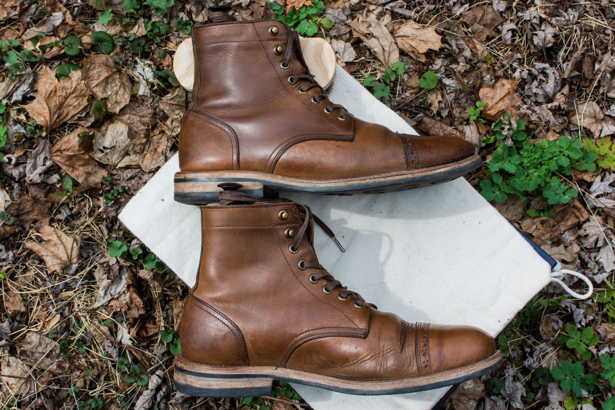 Photo by J.III on March 31, 2026 of the Oak Street Bootmakers Trench Boot in Horween Natural Chromexcel.