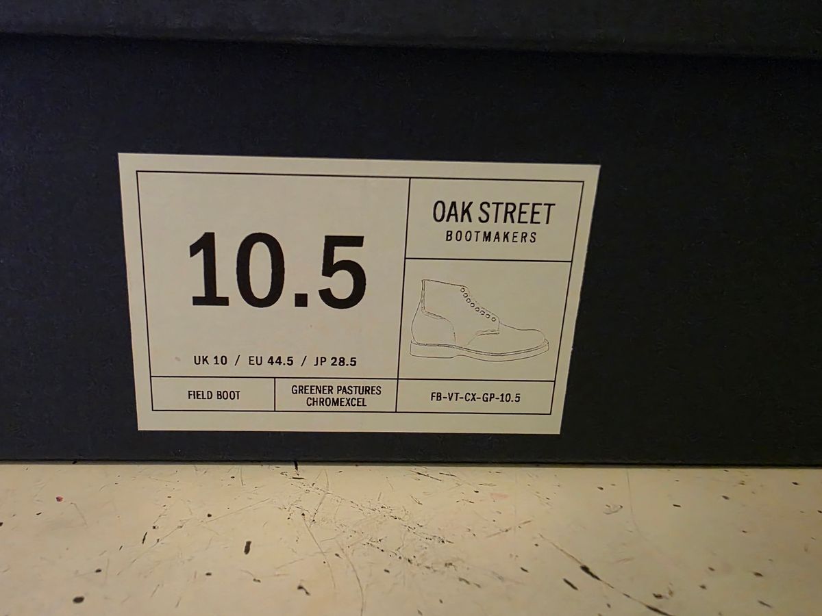 Photo by J.III on May 30, 2026 of the Oak Street Bootmakers Field Boot in Horween Greener Pastures Chromexcel.