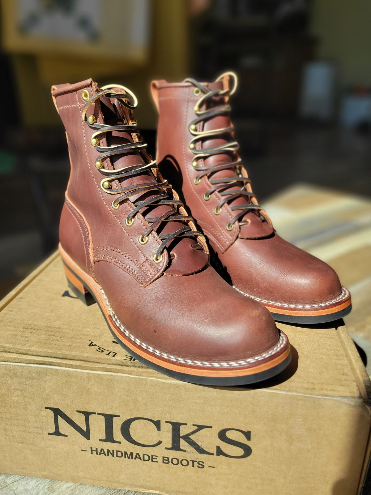 Photo by danjr92 on May 8, 2025 of the Nicks MTO in Horween Roanoke Timber.