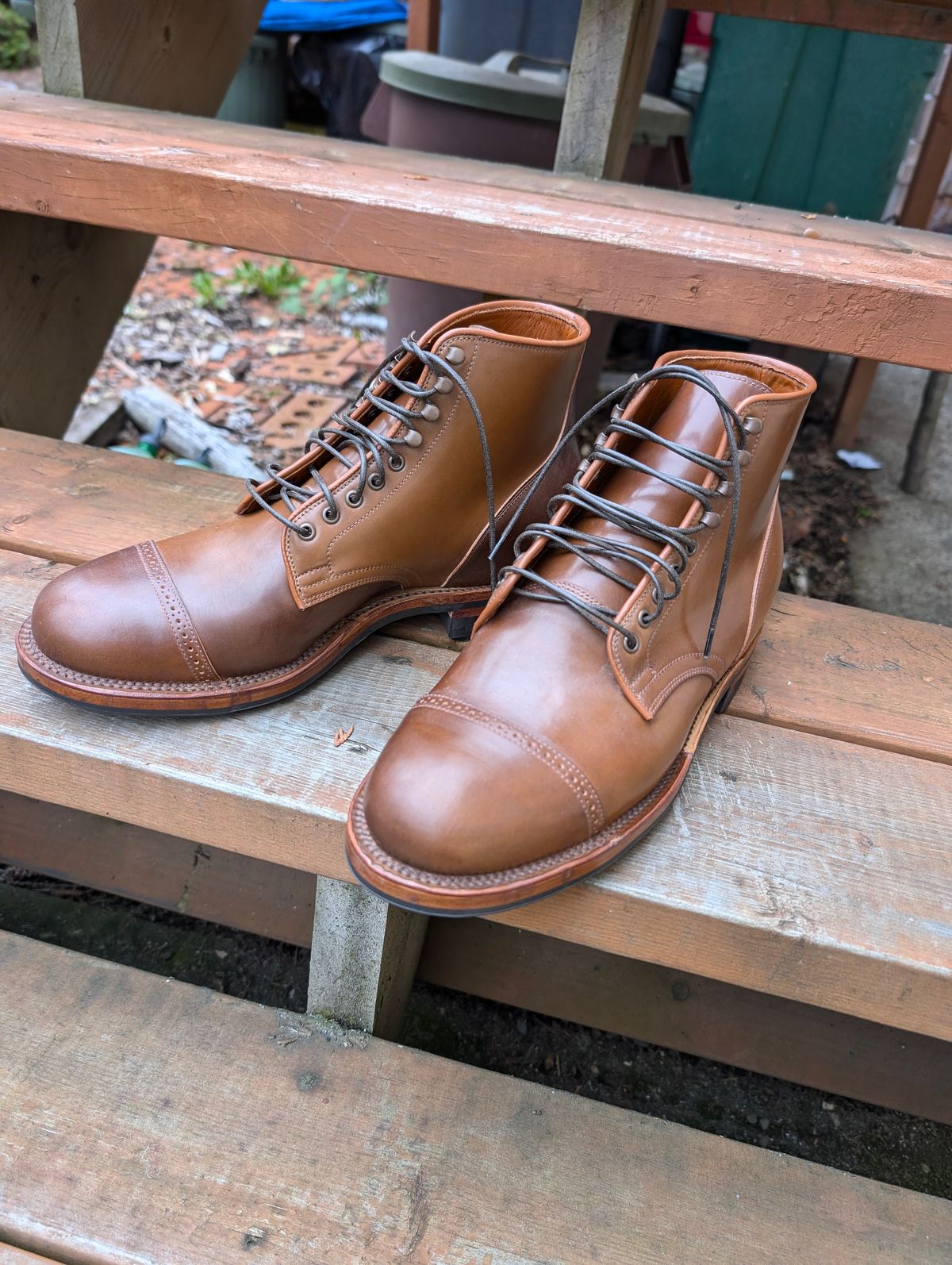 Photo by dghon1 on October 16, 2024 of the Viberg Service Boot BCT in Horween Bourbon Shell Cordovan.