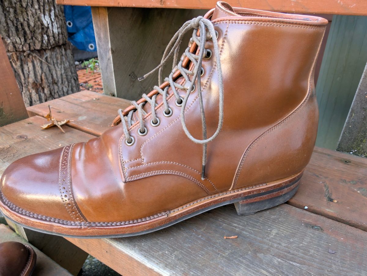 Photo by dghon1 on November 7, 2025 of the Viberg Service Boot BCT in Horween Bourbon Shell Cordovan.
