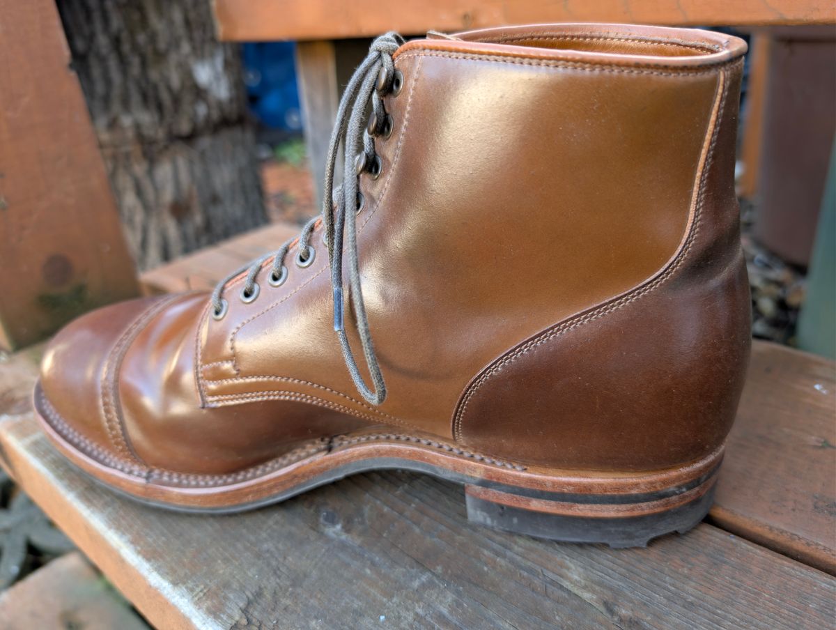 Photo by dghon1 on November 7, 2025 of the Viberg Service Boot BCT in Horween Bourbon Shell Cordovan.