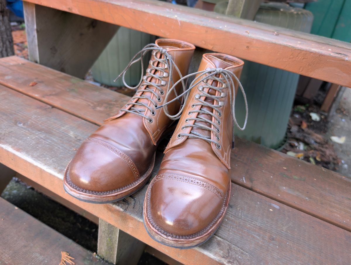 Photo by dghon1 on November 7, 2025 of the Viberg Service Boot BCT in Horween Bourbon Shell Cordovan.