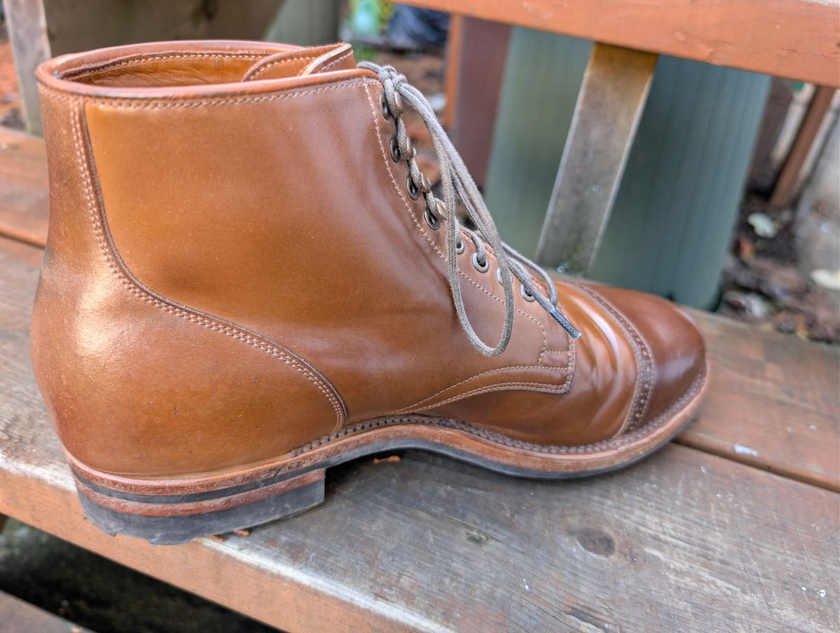 Photo by dghon1 on November 7, 2025 of the Viberg Service Boot BCT in Horween Bourbon Shell Cordovan.