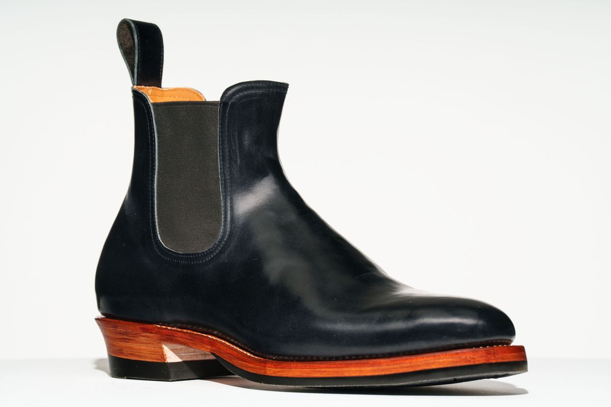 Photo by TToma on September 25, 2025 of the Briselblack The Seventh Chelsea Boot in Shinki Black Shell Cordovan.