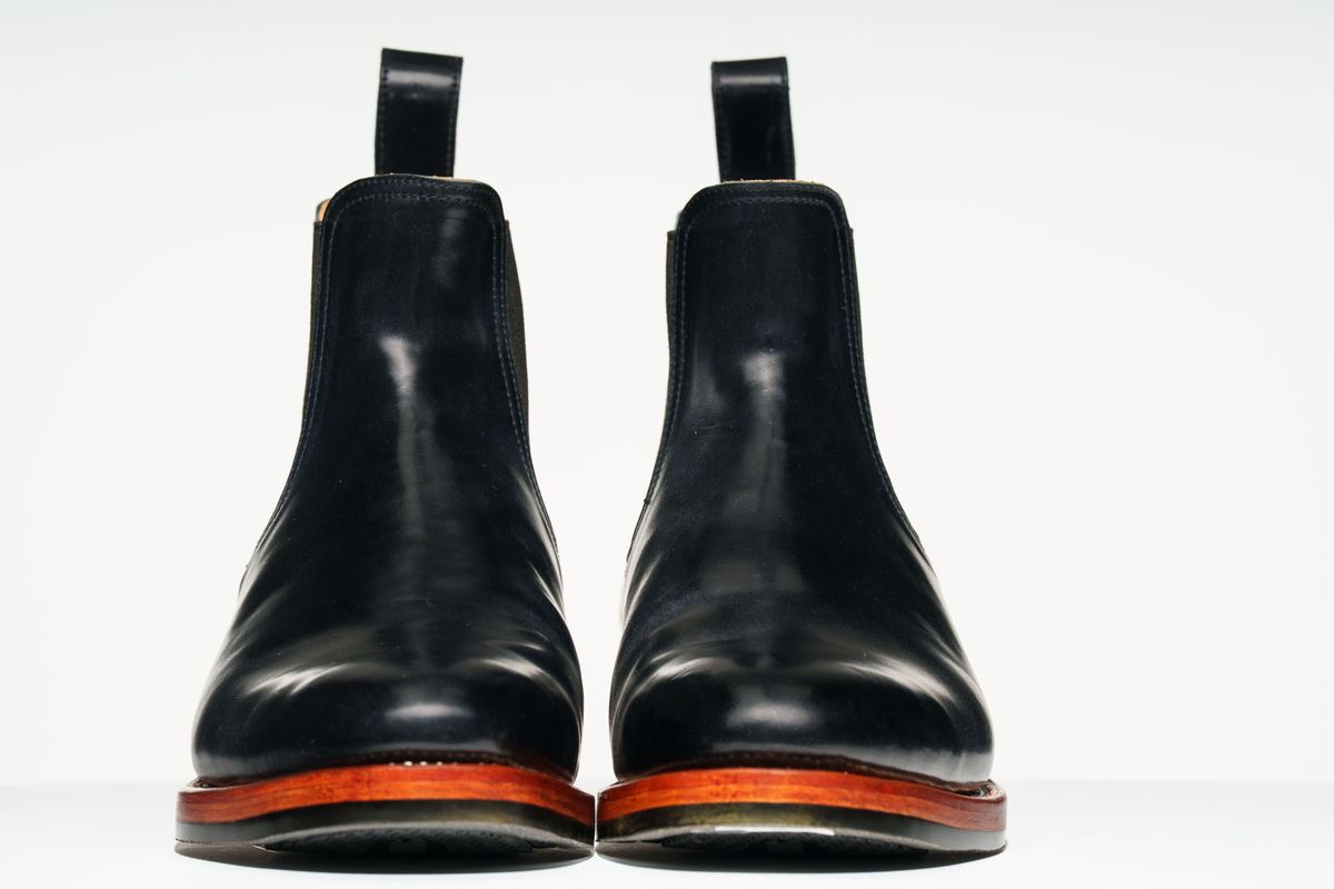 Photo by TToma on September 25, 2025 of the Briselblack The Seventh Chelsea Boot in Shinki Black Shell Cordovan.