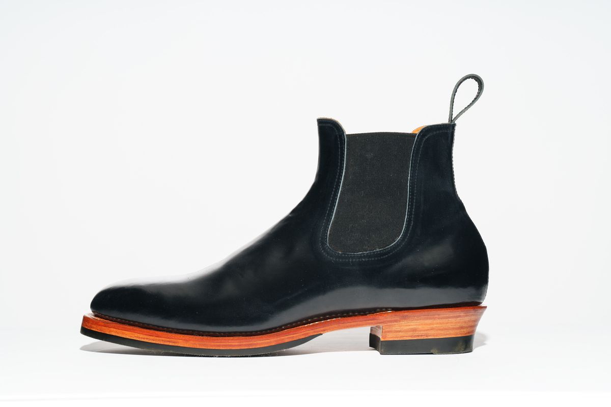 Photo by TToma on October 1, 2025 of the Briselblack The Seventh Chelsea Boot in Shinki Black Shell Cordovan.