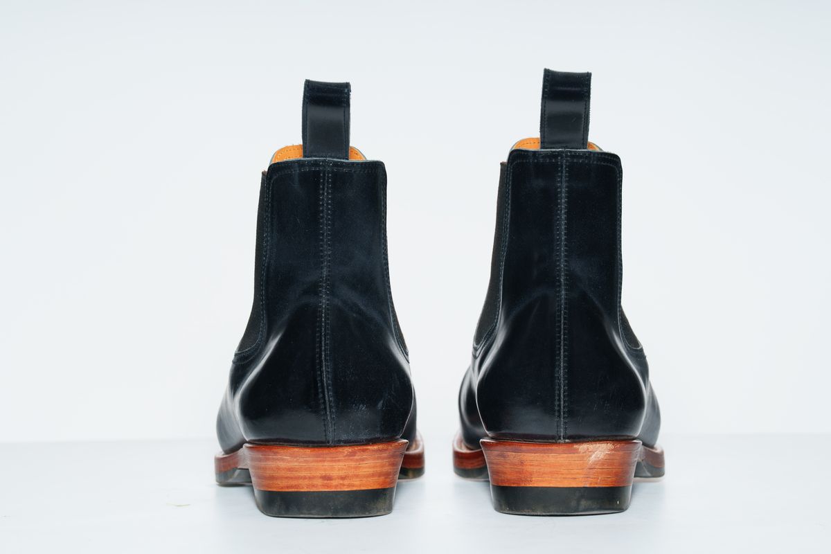 Photo by TToma on November 5, 2025 of the Briselblack The Seventh Chelsea Boot in Shinki Black Shell Cordovan.