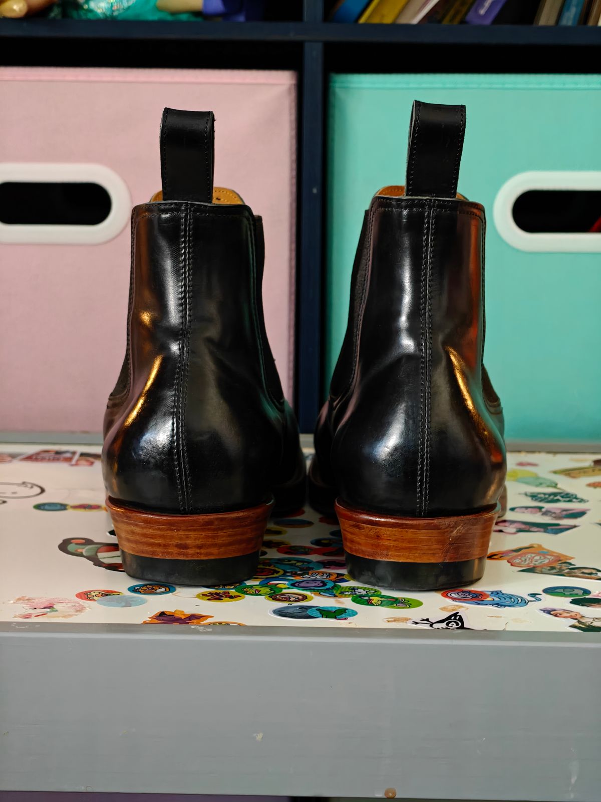 Photo by TToma on December 5, 2025 of the Briselblack The Seventh Chelsea Boot in Shinki Black Shell Cordovan.