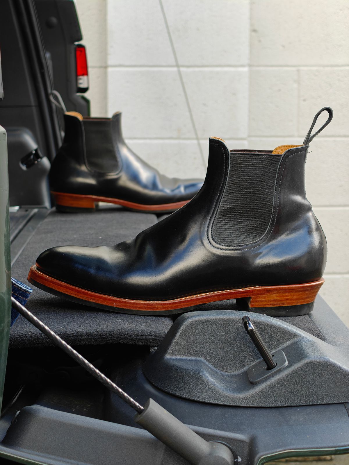 Photo by TToma on January 5, 2026 of the Briselblack The Seventh Chelsea Boot in Shinki Black Shell Cordovan.