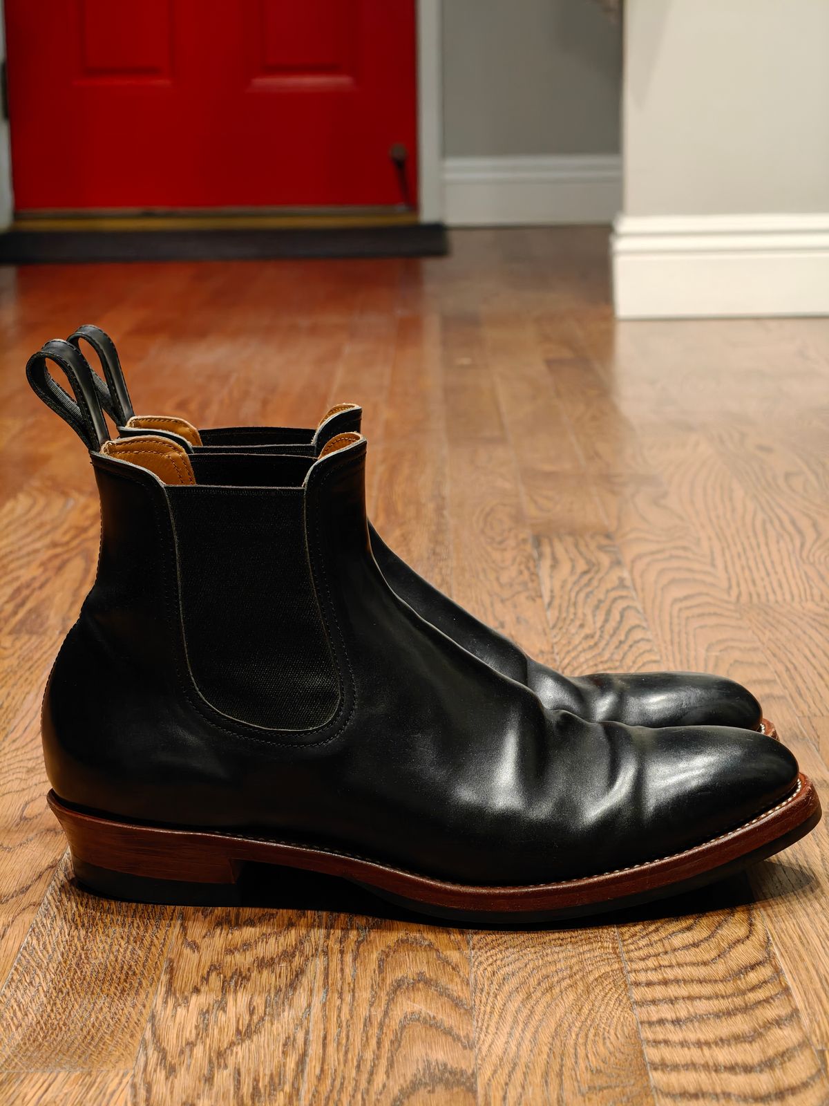 Photo by TToma on March 6, 2026 of the Briselblack The Seventh Chelsea Boot in Shinki Black Shell Cordovan.