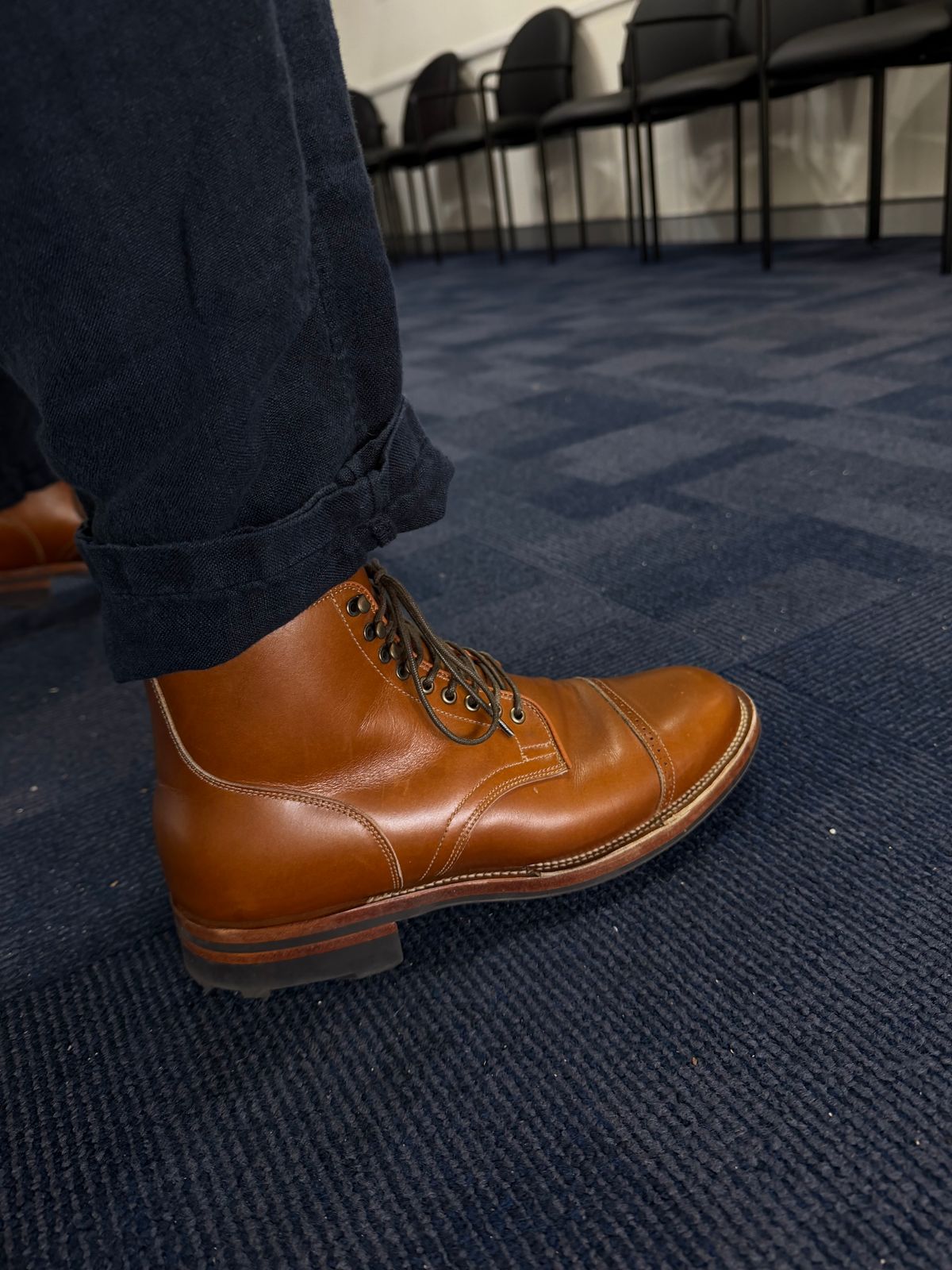Photo by jotac on April 15, 2026 of the Viberg Service Boot in Annonay Tan French Vocalou.