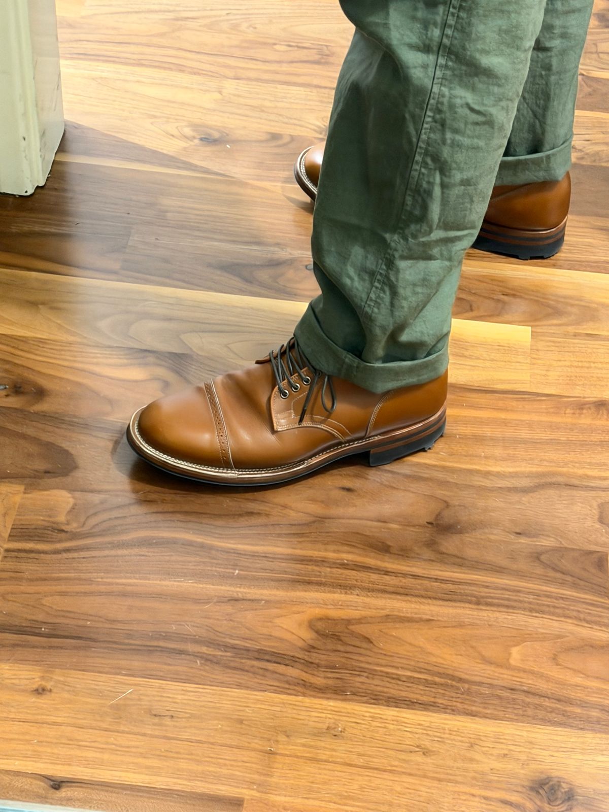 Photo by jotac on March 17, 2026 of the Viberg Service Boot in Annonay Tan French Vocalou.