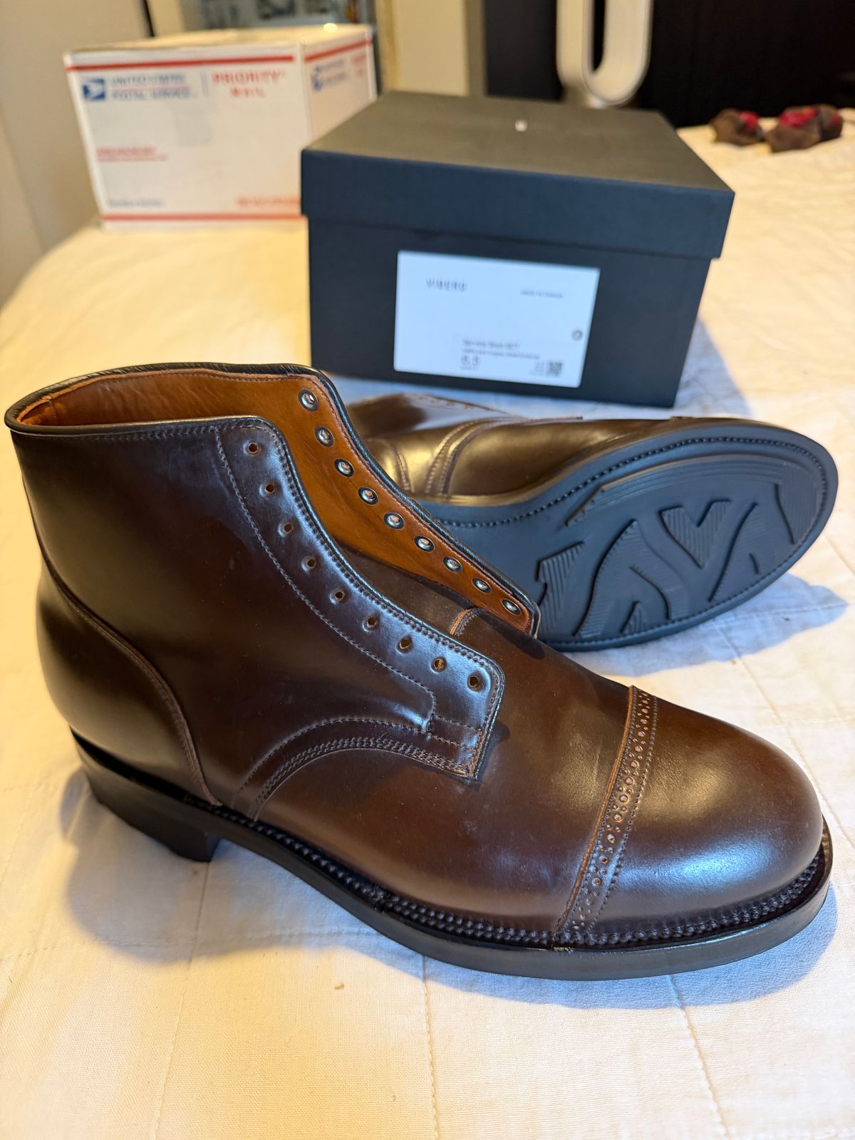 Photo by jotac on June 9, 2026 of the Viberg Service Boot BCT in Horween Dark Cognac Shell Cordovan.