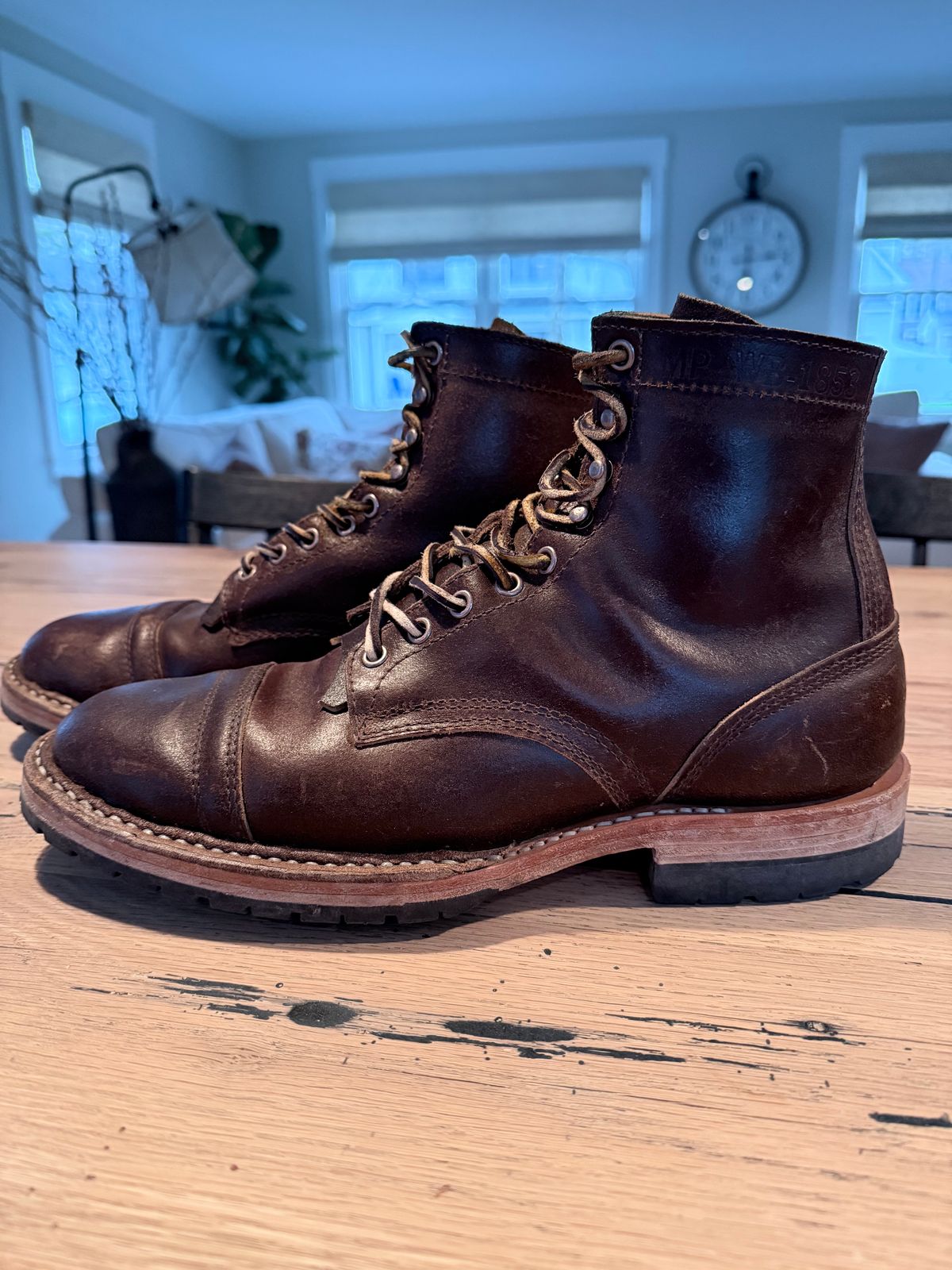 Photo by PeabzZ on April 22, 2026 of the White's MP-Sherman Toe Cap in Horween Cinnamon Waxed Flesh.