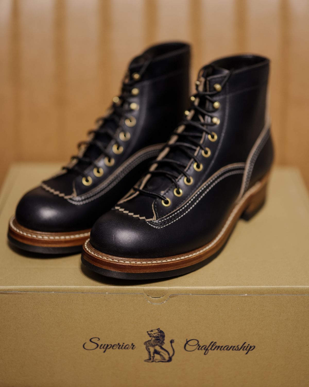 Photo by staikhouse on December 7, 2024 of the John Lofgren Donkey Puncher Boots in Horween Black Chromexcel.