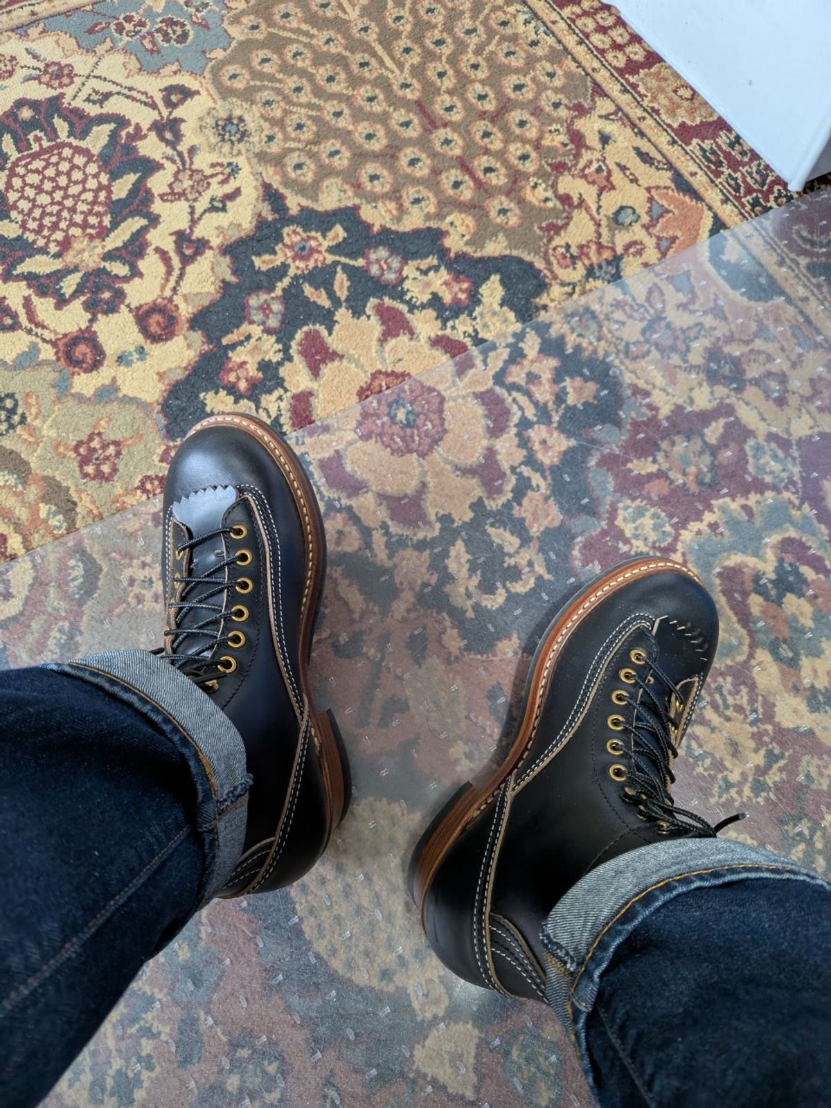 Photo by staikhouse on December 10, 2024 of the John Lofgren Donkey Puncher Boots in Horween Black Chromexcel.