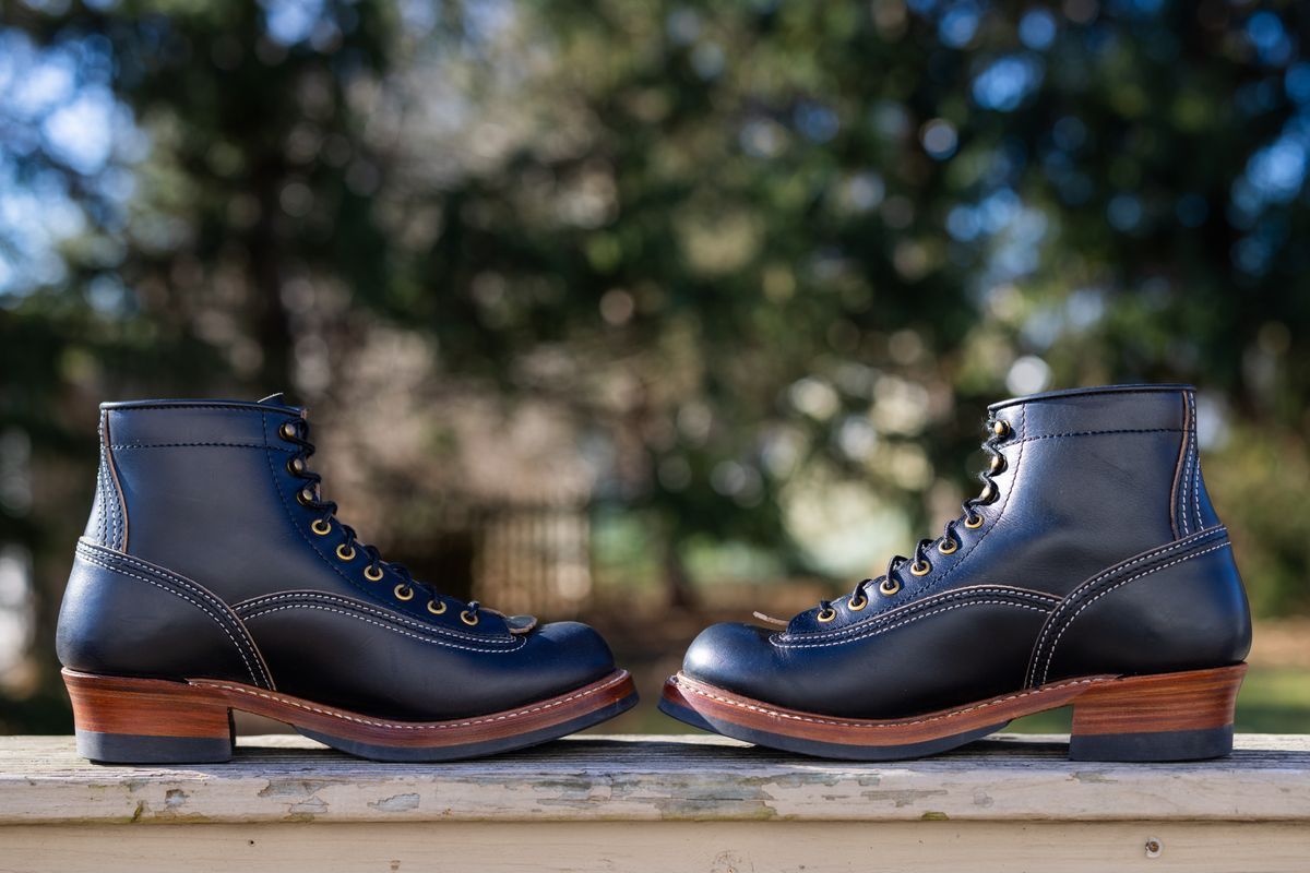 Photo by staikhouse on December 14, 2024 of the John Lofgren Donkey Puncher Boots in Horween Black Chromexcel.