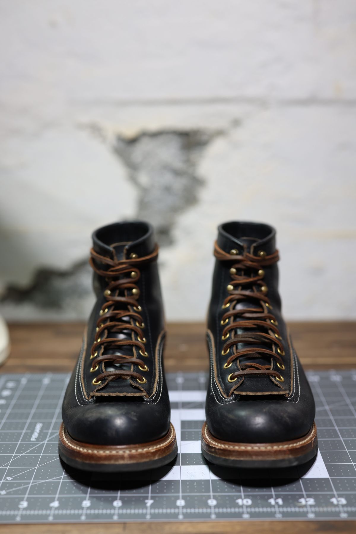 Photo by staikhouse on February 1, 2025 of the John Lofgren Donkey Puncher Boots in Horween Black Chromexcel.