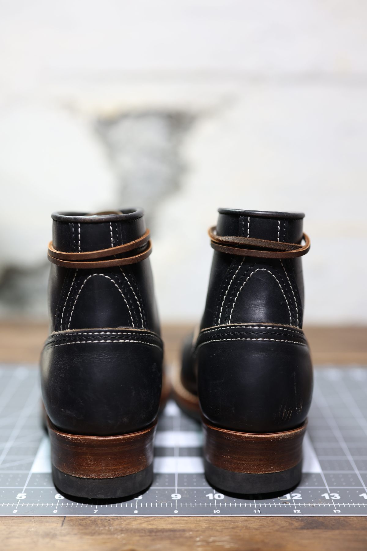 Photo by staikhouse on February 1, 2025 of the John Lofgren Donkey Puncher Boots in Horween Black Chromexcel.