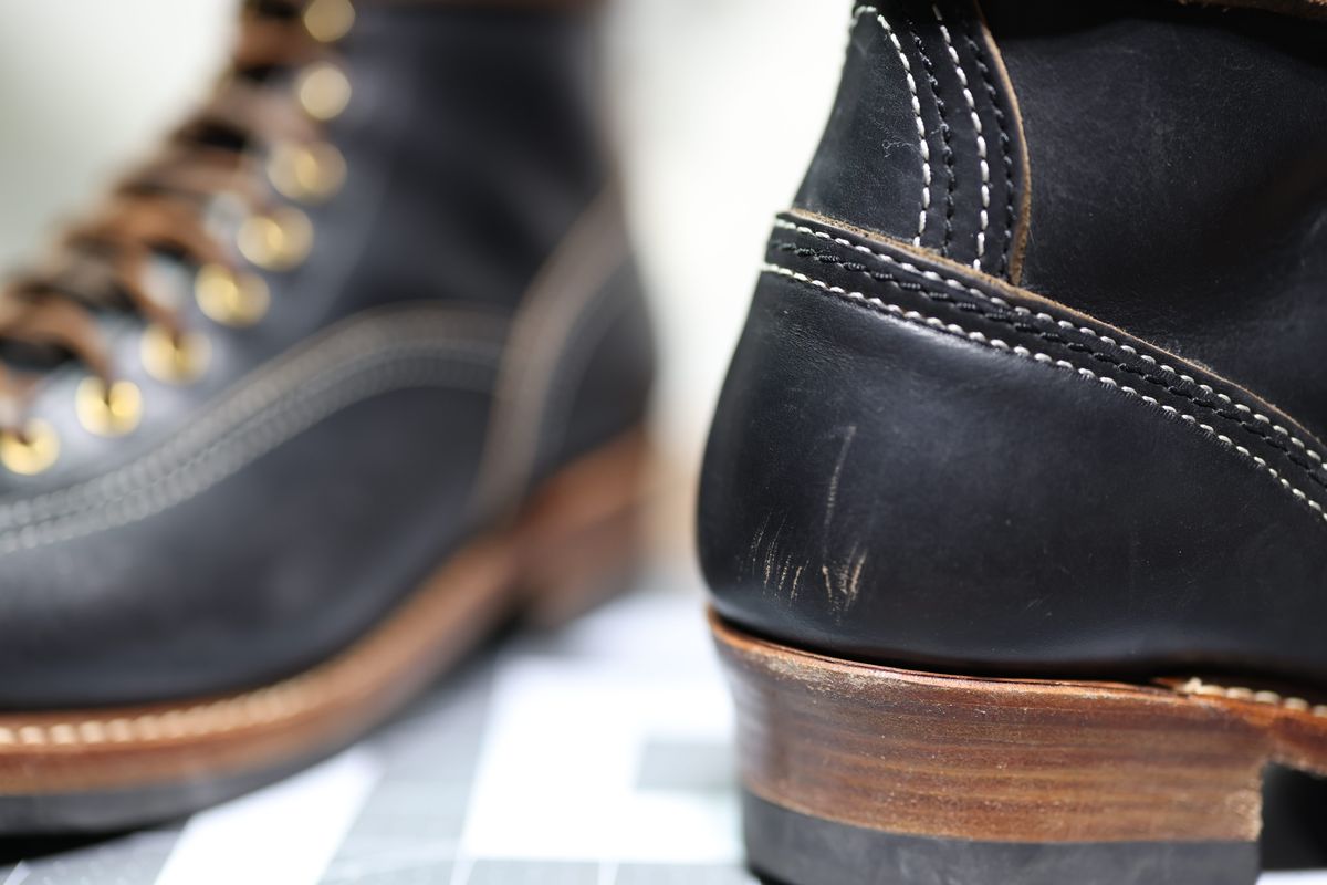 Photo by staikhouse on February 1, 2025 of the John Lofgren Donkey Puncher Boots in Horween Black Chromexcel.