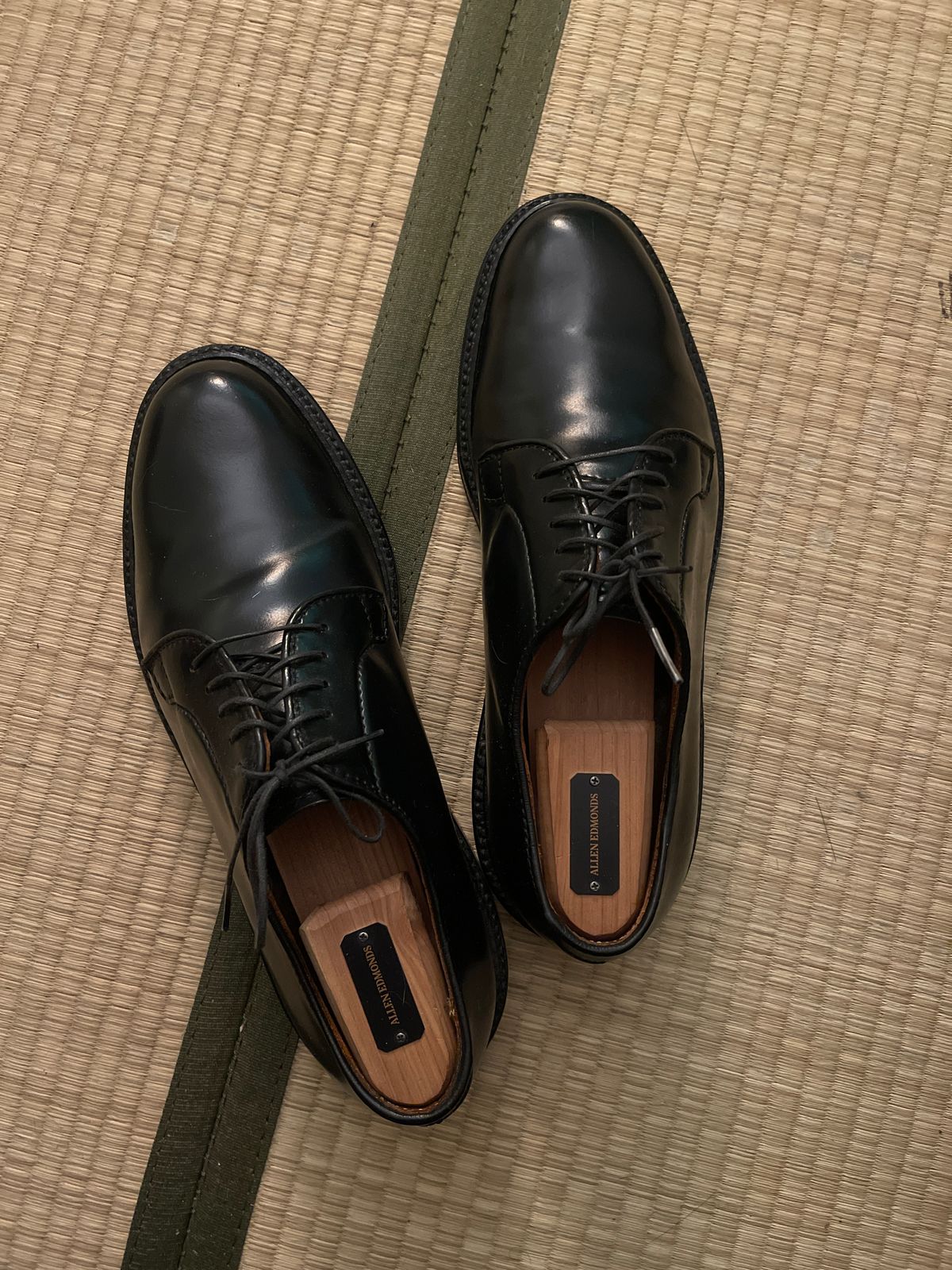 Photo by fmbuhay on February 14, 2025 of the Alden Plain Toe Blucher in Horween Black Shell Cordovan.