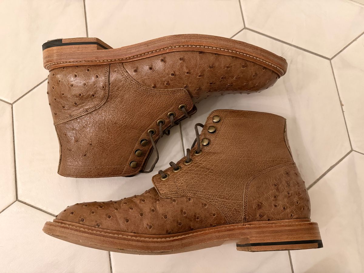 Photo by sorrick on November 2, 2025 of the Grant Stone Diesel Boot in Ranger Ostrich.