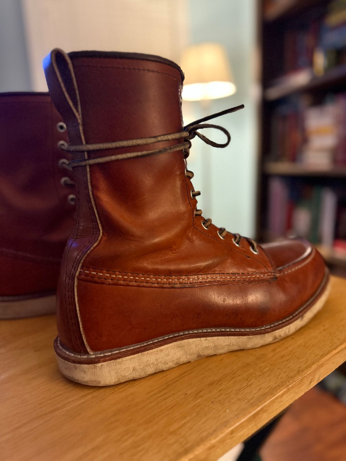 Photo by M_Vaughan on November 26, 2025 of the Red Wing 8-Inch Classic Moc in Oro Legacy Leather.