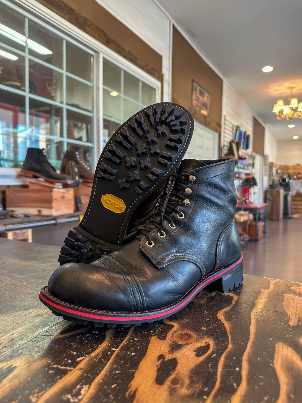 Photo by RobertG on October 28, 2025 of the Red Wing Iron Ranger in Black Harness Leather.