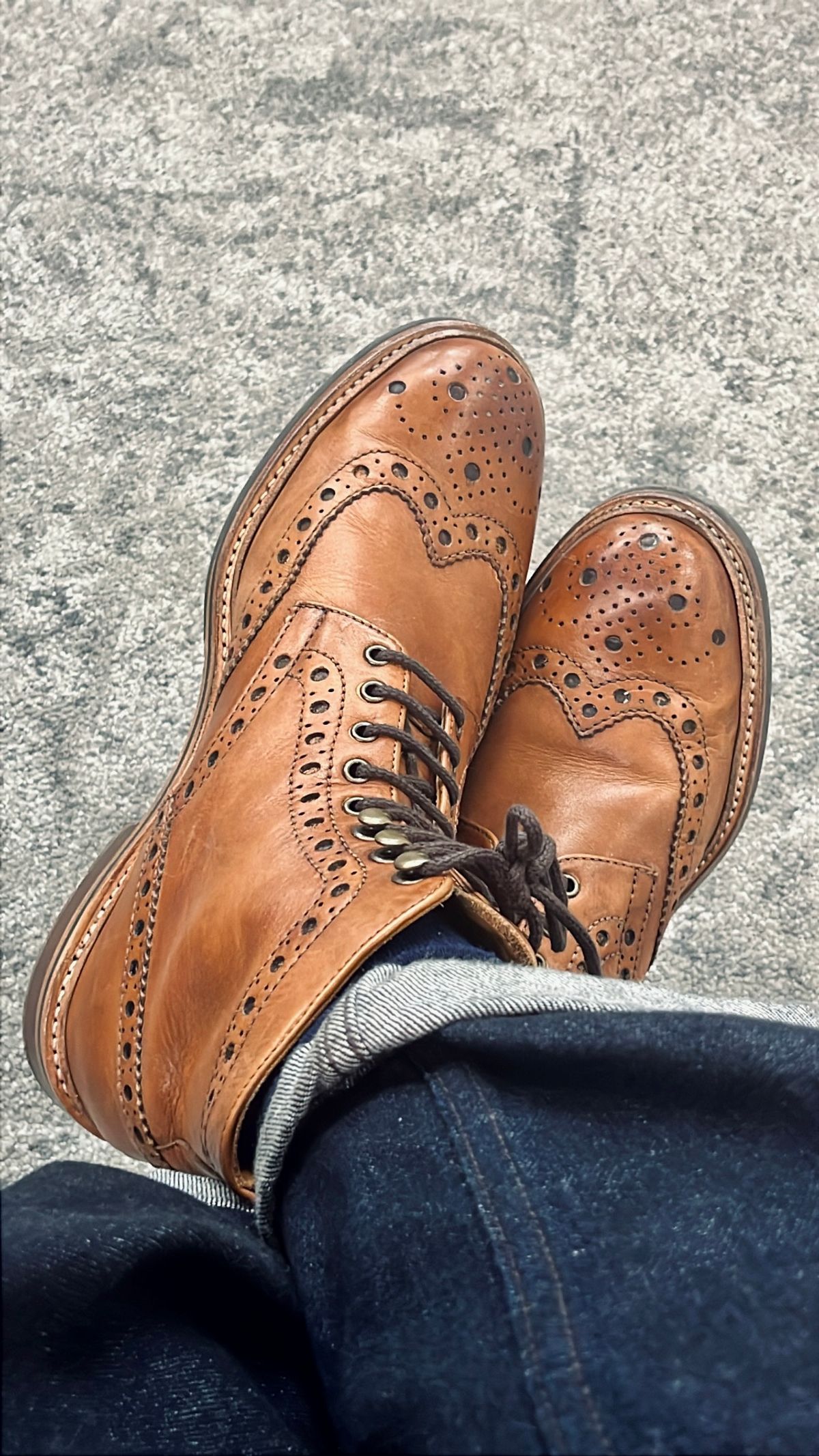 Photo by attaboy_alloy on December 17, 2025 of the Grenson Fred in Handpainted Tan.
