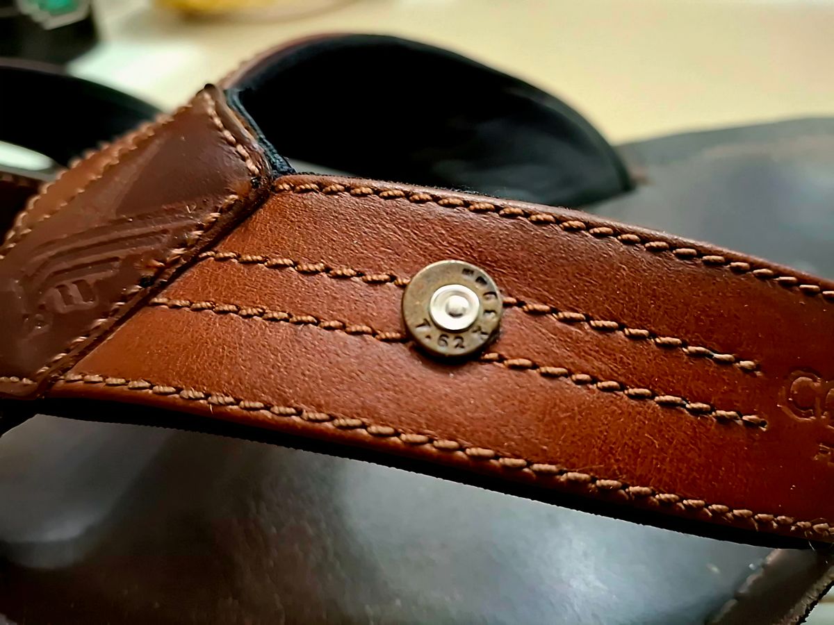 Photo by precision_arc_welding on April 16, 2026 of the Combat Flip Flops Men's AK in Unknown Leather.